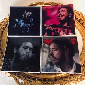🔥POST MALONE ceramic tile coaster set 🥃🔥